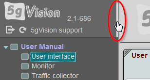 5gVision User interface, Menu tree overview