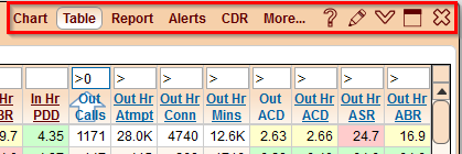 5gVision User interface, Main screen top menu