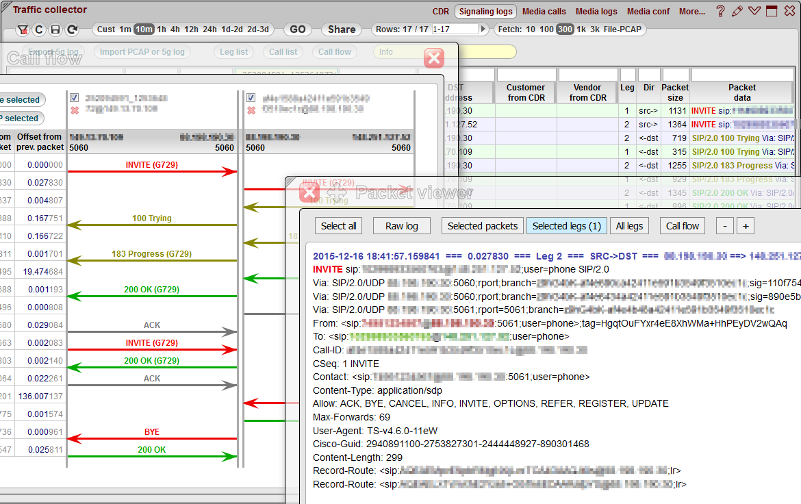 5gVision Traffic collector, Signaling collector overview