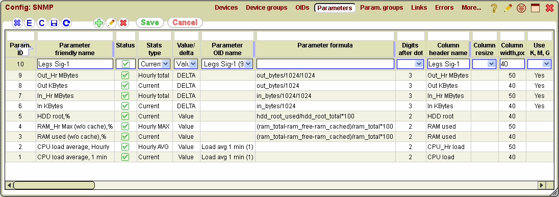 5gVision Monitoring and alerting, Config snmp parameters