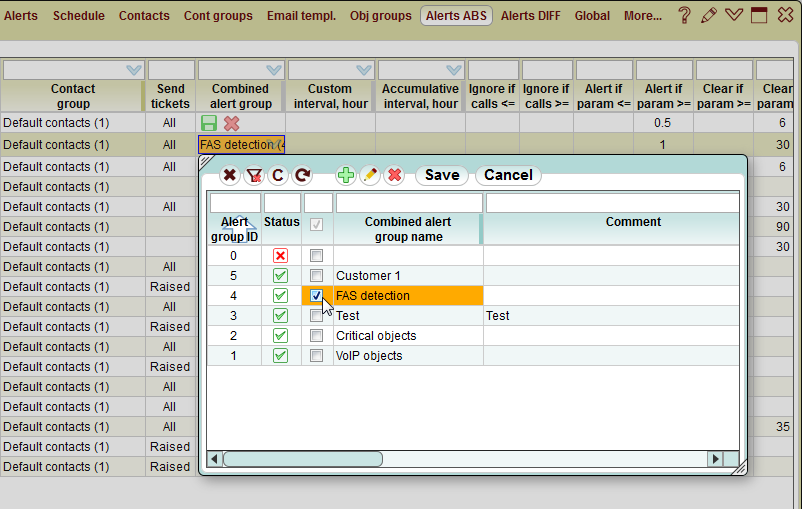 5gVision Monitoring and alerting, Config combined alerts