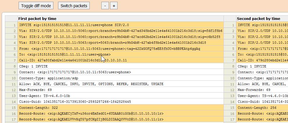 5gVision Release notes, Packet diff2